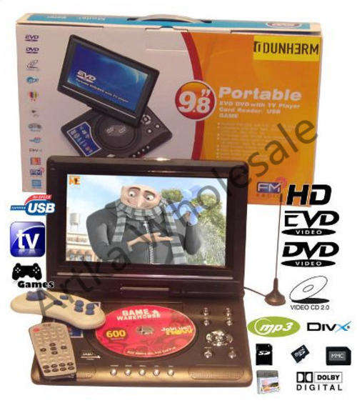 9.8 " Portable Swivel Screen DVD/ TV Play LCD Screen USB TV GAME -Folds Flat Like a Tablet !