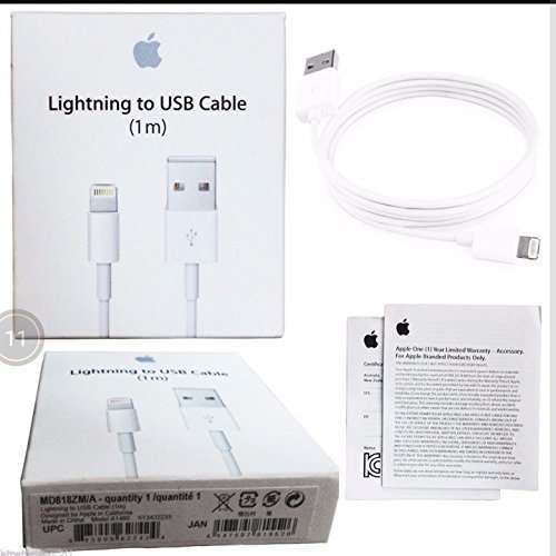 Original Apple Lightning USB Data Cable Charger for iPhone 6/6 Plus - 1 Meter - White