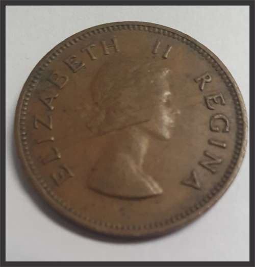 SCARCE!!! SA 1954 1/2 Penny Picture of actual coin, VERY LOW MINTAGE!!!