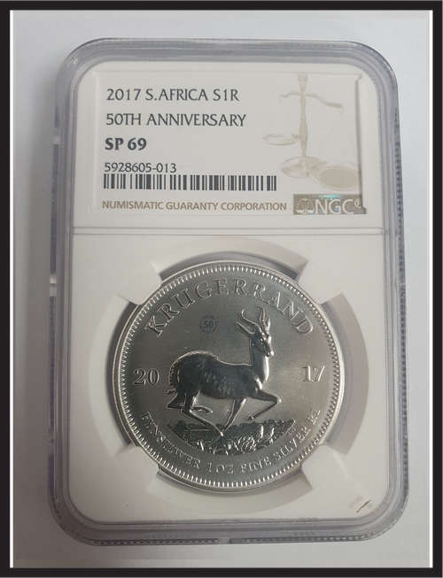 2017 SA Silver Kruger Rand // NGC SP 69 // See picture of actual coin // Very nice Coin!!