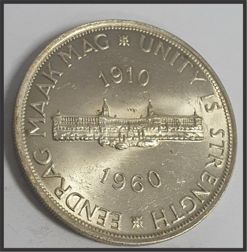 ZAR 1960 5 Shillings, UNC, Coin in Capsule, picture of actual coin