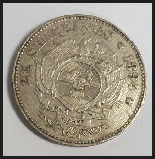 ZAR Half Crown 1894 Circulated Coin In Good Condition only 135 012 Minted