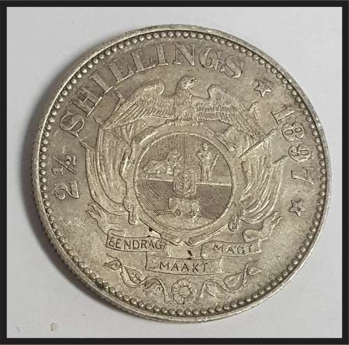 ZAR 1897 2 1/2 Shillings, Only 149 160 Minted picture of actual coin