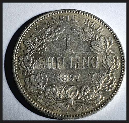 ZAR 1897 1 Shilling, Only 397 300 Minted picture of actual coin, Coin in Good Condition