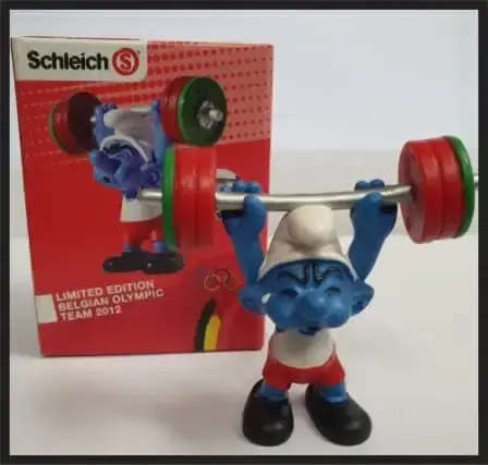 20737: Weightlifter Smurf (Olympic 2012) - Schleich - 5,5cm // SEALED IN BOX