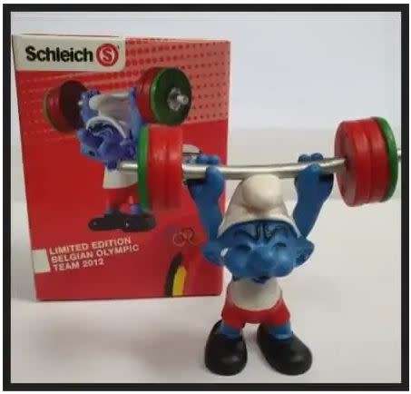 20737: Weightlifter Smurf (Olympic 2012) - Schleich - 5,5cm // SEALED IN BOX