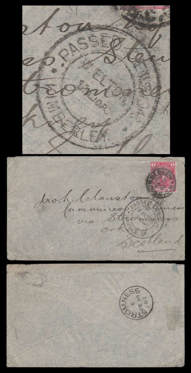Anglo Boer War.  Censored cover from Kimberley to Scotland as per scan.