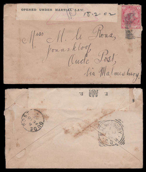 Anglo Boer War.  Censored cover as per scan.