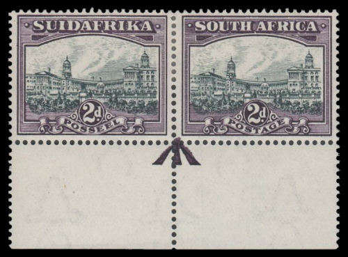 Union of South Africa.  2d arrow pair Inverted Watermark (SACC 44a).  Mounted mint.