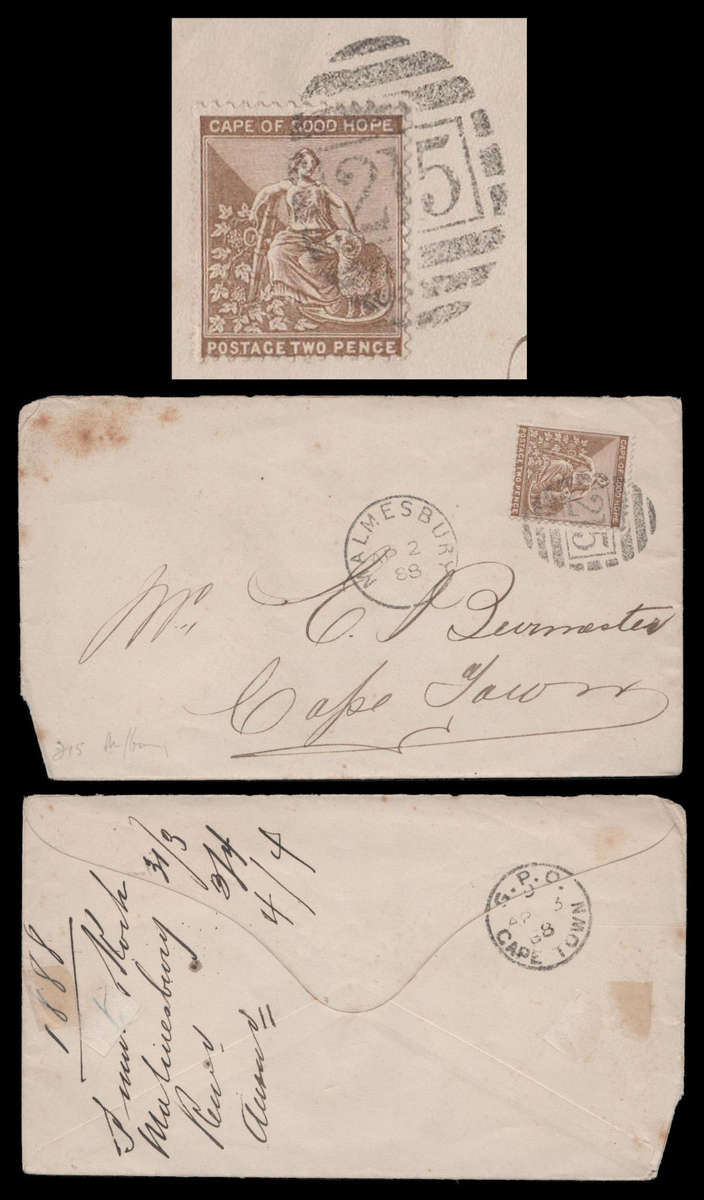 Proving cover.  Malmesbury cancellation with 215 BONC as per scan.