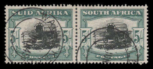 Union of South Africa.   Hyphenated 5 shilling fine used as per scan.