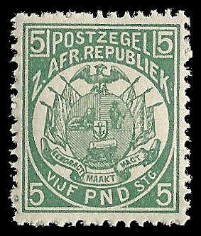 5 Pound Transvaal.  Catalogue value R45 000-00 + 50% = R67 500-00 as genuine.  Reprint.  U.M.