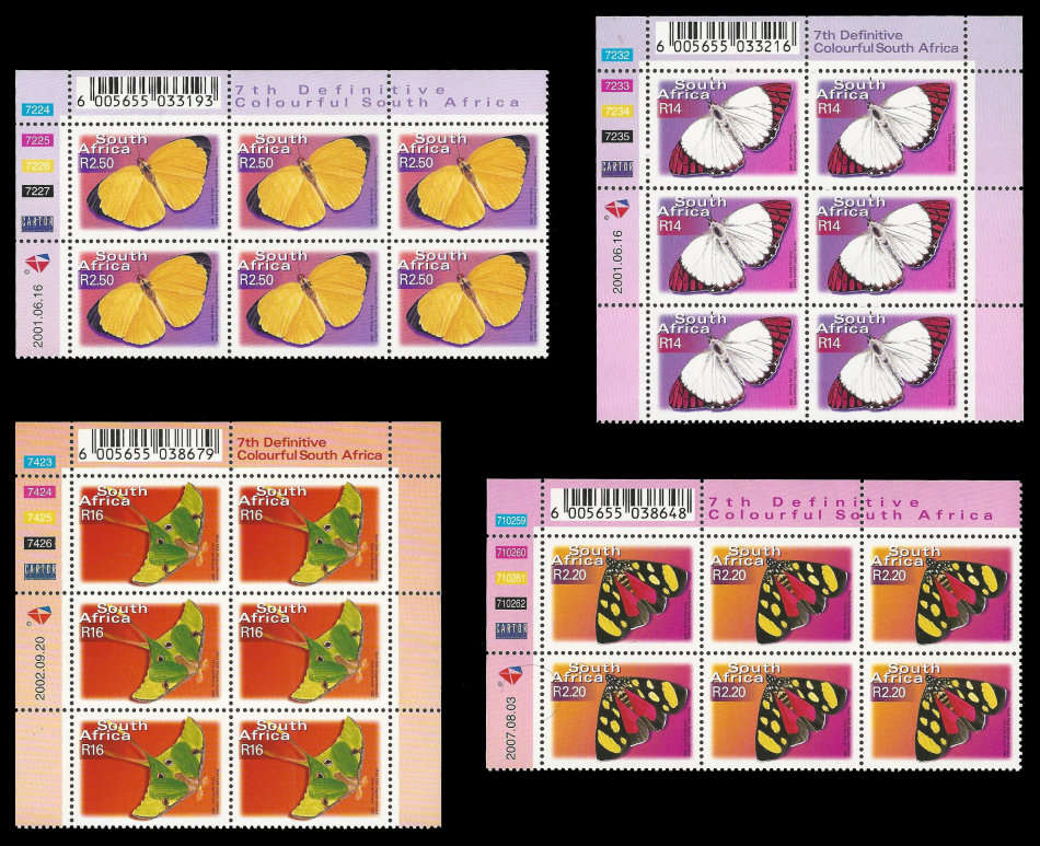 RSA.  4 x 7th Definitive control blocks as per scan.  Very fine unmounted mint.