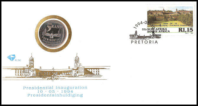 1994 R5-00 Mandela Presidential Inauguration FDC.