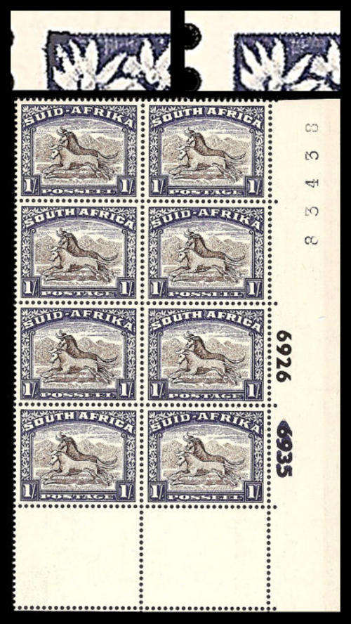 Control Block with Variety and Sheet Number.  Catalogue Value R1 600-00+.  Please read description!