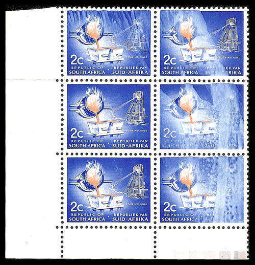 Major variety!  Xylol Flaw affecting 4 stamps.  Superb Unmounted Mint.