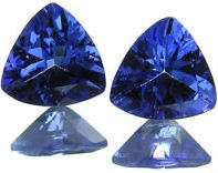 1.17 ct blue Trillion Tanzanite Pair