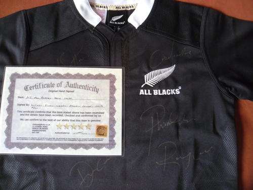 New Zealand / All Blacks Signed Rugby Mini Shirt Including Mccaw and Carter + COA