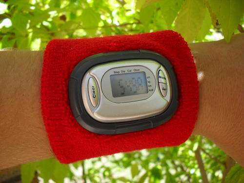 Sweatband Pedometer/Calorie Counter for exercising and fitness