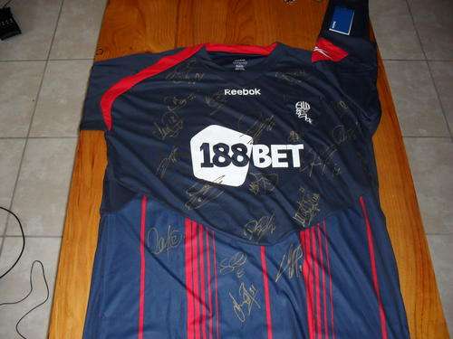 Signed Bolton Wanderers Adult Away Shirt. 2010/11 Squad