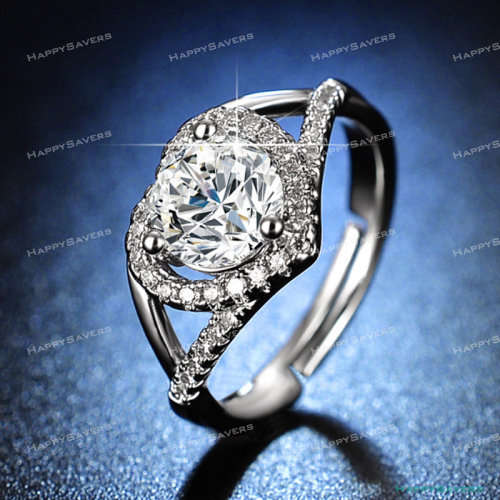 1.2ct Cr.Diamond Heart Grace Engagement Ring Adjustable Size