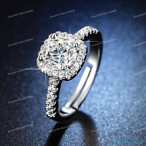 1.20ct Cr.Diamond Round Halo Engagement Ring Adjustable Size