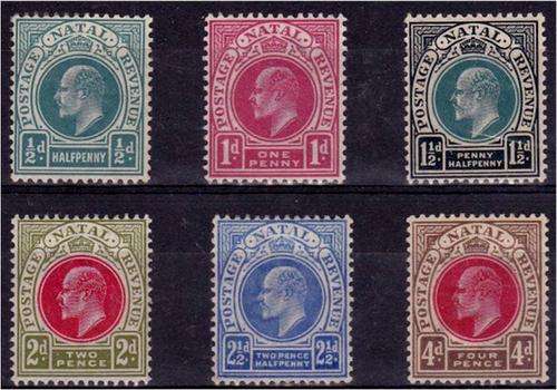 Natal KE VII group of 6 nice MM items - unchecked