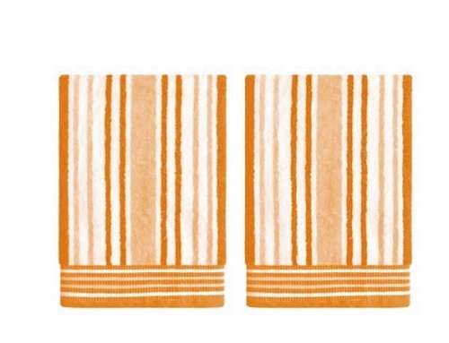 Set of 2 Cotton Bath Towels - Tangerine