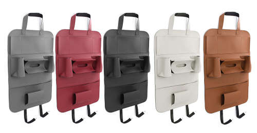 Car Seat Organiser - PU Leather - Brown