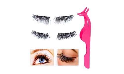 3D Magnetic Eyelashes and Tweezer Set - Reusable - Black