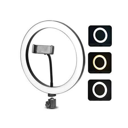 10 Inch LED Selfie Ring Light with Tripod Stand and Cellphone Holder - Multiple Mode