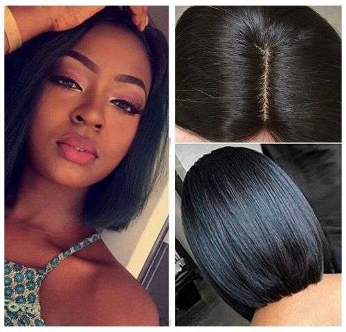 Unprocessed Virgin Brazilian BoB Wig - Straight Human Hair Wig - 8 Inches - Lace Frontal