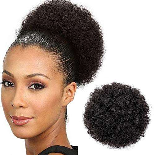 Premium Synthetic Drawstring Afro Pondo Ponytail - Black