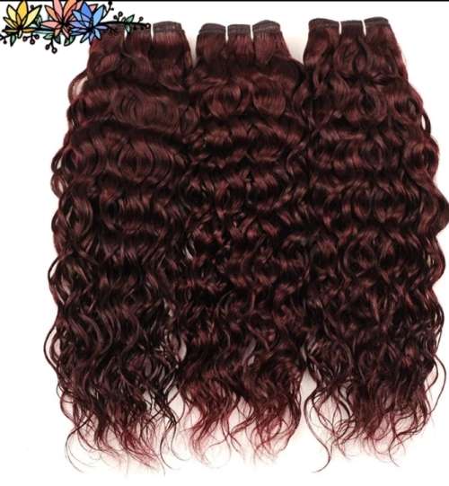 6 Synthetic Water Wave Bundles - Colour 99J/ Wine Red - 8 inches