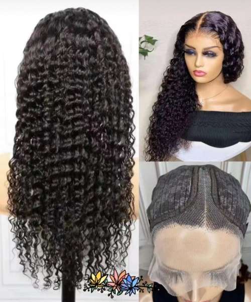 16 Inch 100% Virgin Brazilian Deep Wave 13x1 Lace Front Wig - Colour 1B  **Please Read*