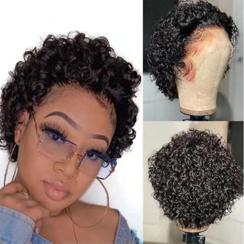 Brazilian Curly Pixie Ear-to-Ear 13x1 Lace Frontal Wig - Grade 11A