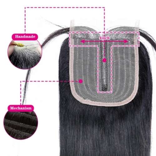Machine Stitched 4x4 Brazilian Straight Lace Closure 3-way 8 Inches - Natural Colour - Grade 11