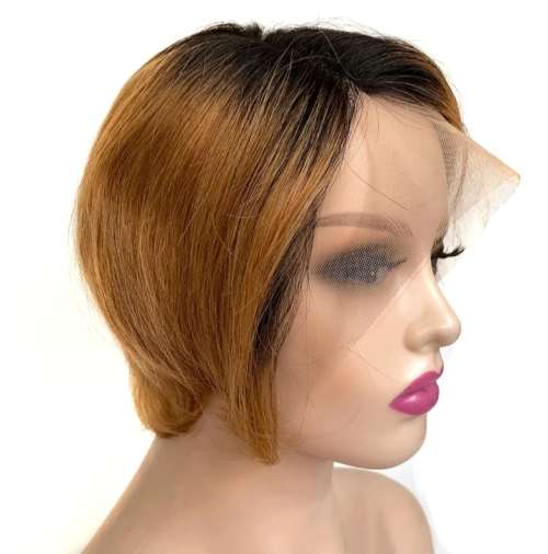 Brazilian T-part Pixie Ear-to-Ear Lace Frontal Wig - 1B/30
