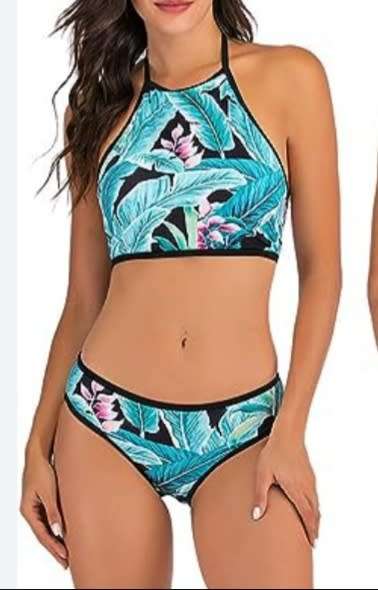 Tropical Swimsuit Bikini Set 2 Piece - Large