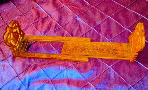 Vintage Indian Hand-Carved Extendable Sliding Book Rack / Stand