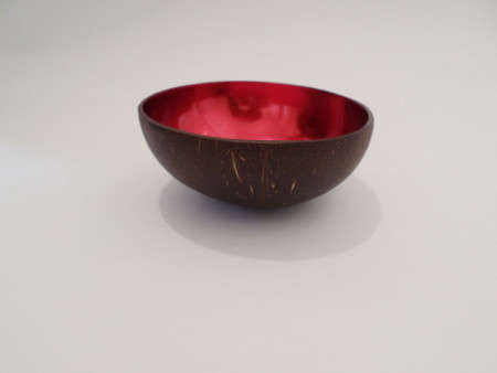 Lacquered Coconut Shell Bowl Red