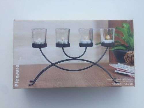 TEALIGHT CANDLE HOLDER WITH METAL FRAME