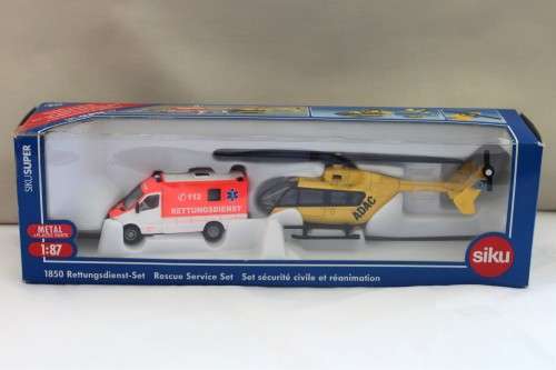 Siku Super Mercedes Benz Sprinter ambulance & Eurocopter EC 145 set