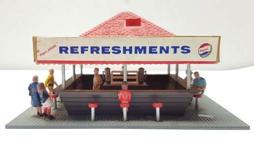 Hamburger Kiosk with 9 people included.