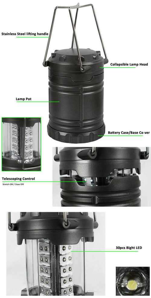 Wholesale from 6//Brand new 30 LED Camping lantern lights