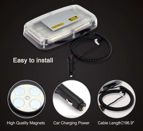 6 LED Strobe Emergency Hazard Warning Light High Intensity Top Roof Law Enforcement Mini Car Truck