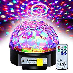 Brand new USB TF MP3 Crystal Magic Rotating 6 colors RGB disco ball light