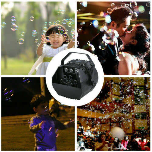 Bubble Machine Maker Kids Bubble Machine Professional Automatic Black Silver Bubble Machine