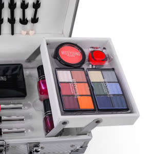 Professional Makeup Set 3 Lyers Suitcase Makeup Kit Glitter Lipstick Brushes Nail Polish Cosmetic