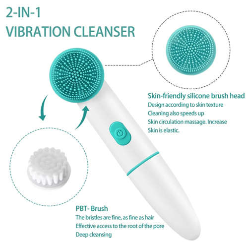 Electric Facial Cleansing Brush Silicone Rotating Face Brush Deep Cleaning Skin